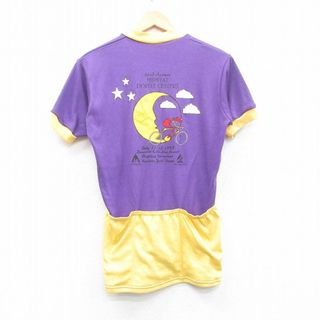 S★古着 半袖 サイクリング シャツ メンズ 90年代 90s 月 USA製 紫 パープル 【spe】 24apr23 中古 トップス(シャツ)