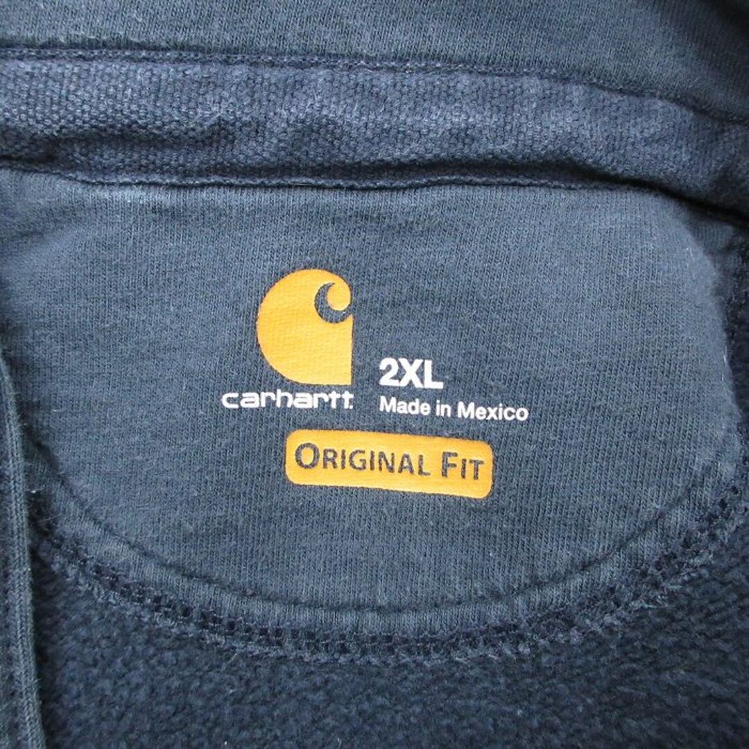 Charhartt WIP(カーハートダブリューアイピー)のXL★古着 カーハート Carhartt 長袖 ハーフジップ スウェット パーカー メンズ 大きいサイズ 紺 ネイビー 【spe】 24apr23 中古 スエット トレーナー トップス メンズのトップス(パーカー)の商品写真