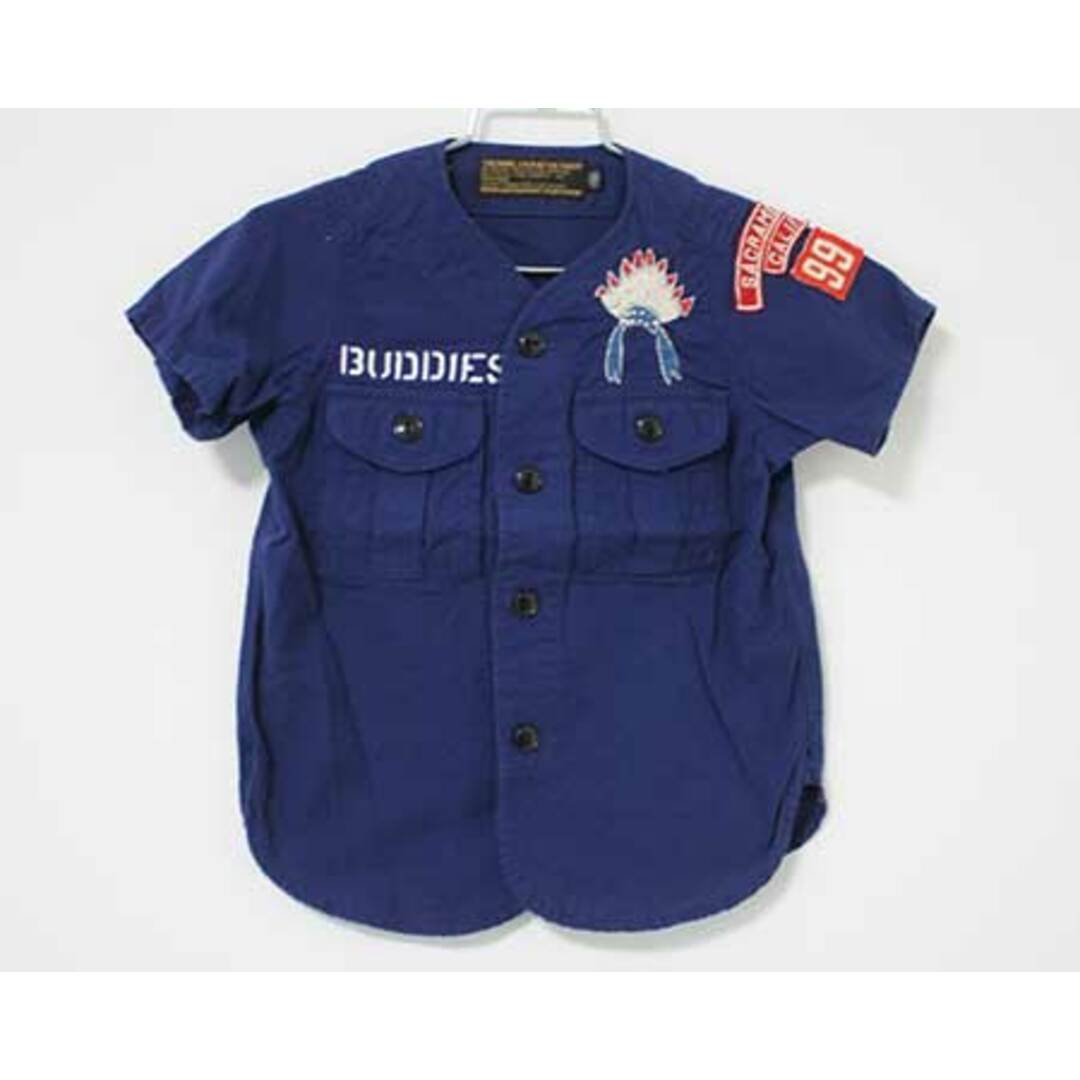 DENIM DUNGAREE(デニムダンガリー)の【夏物 新入荷!】〓デニム＆ダンガリー/DENIM DUNGAREE/D＆D〓100cm 半袖シャツ 紺【中古】 子供服 キッズ kids 男の子 女の子 夏 tops 324042 キッズ/ベビー/マタニティのキッズ服女の子用(90cm~)(Tシャツ/カットソー)の商品写真