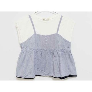 ポンポネット(pom ponette)の【夏物 新入荷!】‡ポンポネット/pom ponette‡160cm 半袖Tシャツ/半袖カットソー/ノースリーブ 白×ブルー【中古】子供服 キッズ kids ジュニア 女の子 夏 tops 914042(Tシャツ/カットソー)