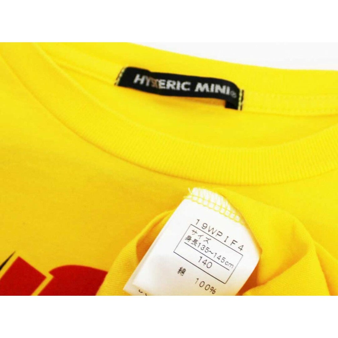 HYSTERIC MINI(ヒステリックミニ)の【夏物 新入荷!】[ヒステリックミニ/HYSTERIC MINI]140cm 半袖BIGTシャツ/半袖カットソー 黄色【中古】子供服 キッズ kids ジュニア 男の子 女の子 夏 tops 324042 キッズ/ベビー/マタニティのキッズ服女の子用(90cm~)(Tシャツ/カットソー)の商品写真