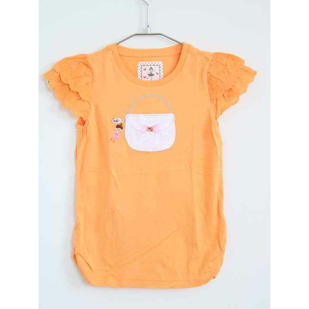 mikihouse(ミキハウス)の【夏物 新入荷!】†ミキハウス/mikihouse†120cm 半袖Tシャツ/半袖カットソー オレンジ【中古】子供服 キッズ kids 女の子 夏 tops 914042 キッズ/ベビー/マタニティのキッズ服女の子用(90cm~)(Tシャツ/カットソー)の商品写真