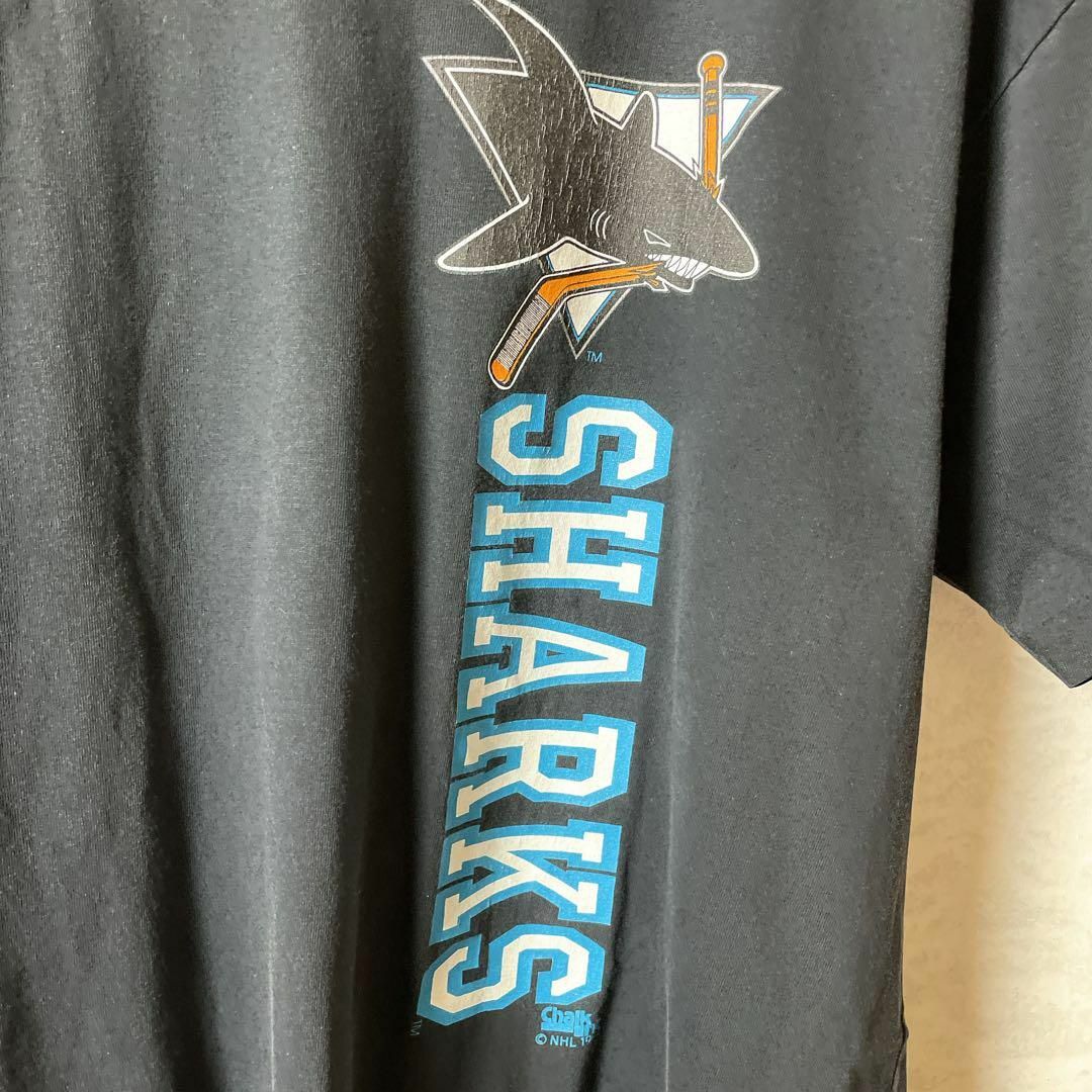 メイドインカナダ　シングルステッチ　サイズＭ　NHL　アイスホッケー　シャークス メンズのトップス(Tシャツ/カットソー(半袖/袖なし))の商品写真