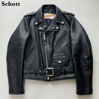 ショット(schott)の【未使用級】Schott ショット ダブル ライダースジャケット 38(ライダースジャケット)