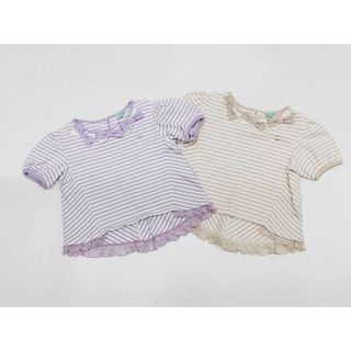 トッカバンビーニ(TOCCA BAMBINI)の【夏物 新入荷!】▼トッカ/TOCCA BAMBINI▼120cm 半袖Tシャツ/半袖カットソー2点set  薄紫×白＆ピンクベージュ×白【中古】【ネット限定】 子供 キッズ  kids 女の子 夏 tops 814042(Tシャツ/カットソー)