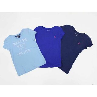 ラルフローレン(Ralph Lauren)の【夏物 新入荷!】▼ラルフローレン/Ralph Lauren▼120cm 半袖Tシャツ/半袖カットソー3点set  水色＆青＆紺【中古】【ネット限定】 子供 キッズ kids  女の子 夏 tops 814042(Tシャツ/カットソー)