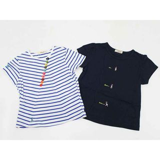 ファミリア(familiar)の【夏物 新入荷!】▼ファミリア/familiar▼120cm 半袖Tシャツ/半袖カットソー2点set  紺×マルチ＆白×青×マルチ【中古】【ネット限定】 子供 キッズ  kids 女の子 夏 tops 814042(Tシャツ/カットソー)