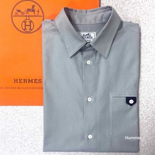 エルメス(Hermes)の国内正規品 21ss 41（M～L）極美品 エルメス レザータブ 半袖 シャツ(シャツ)