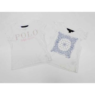 ラルフローレン(Ralph Lauren)の【夏物 新入荷!】▼ラルフローレン/Ralph Lauren▼100cm 半袖Tシャツ/半袖カットソー2点set  白×青＆白×ピンク系【中古】【ネット限定】 子供 キッズ kids  女の子 夏 tops 814042(Tシャツ/カットソー)