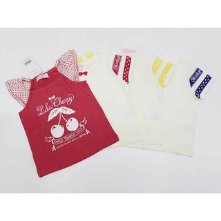 Shirley Temple - 【夏物 新入荷!】新品 未使用品▼シャーリーテンプル/Shirley Temple▼100cm 半袖Tシャツ/半袖カットソー4点set  オフホワイト×黄･赤･青＆赤×白【ネット限定】 子供 キッズ kids  女の子 夏 tops 714042