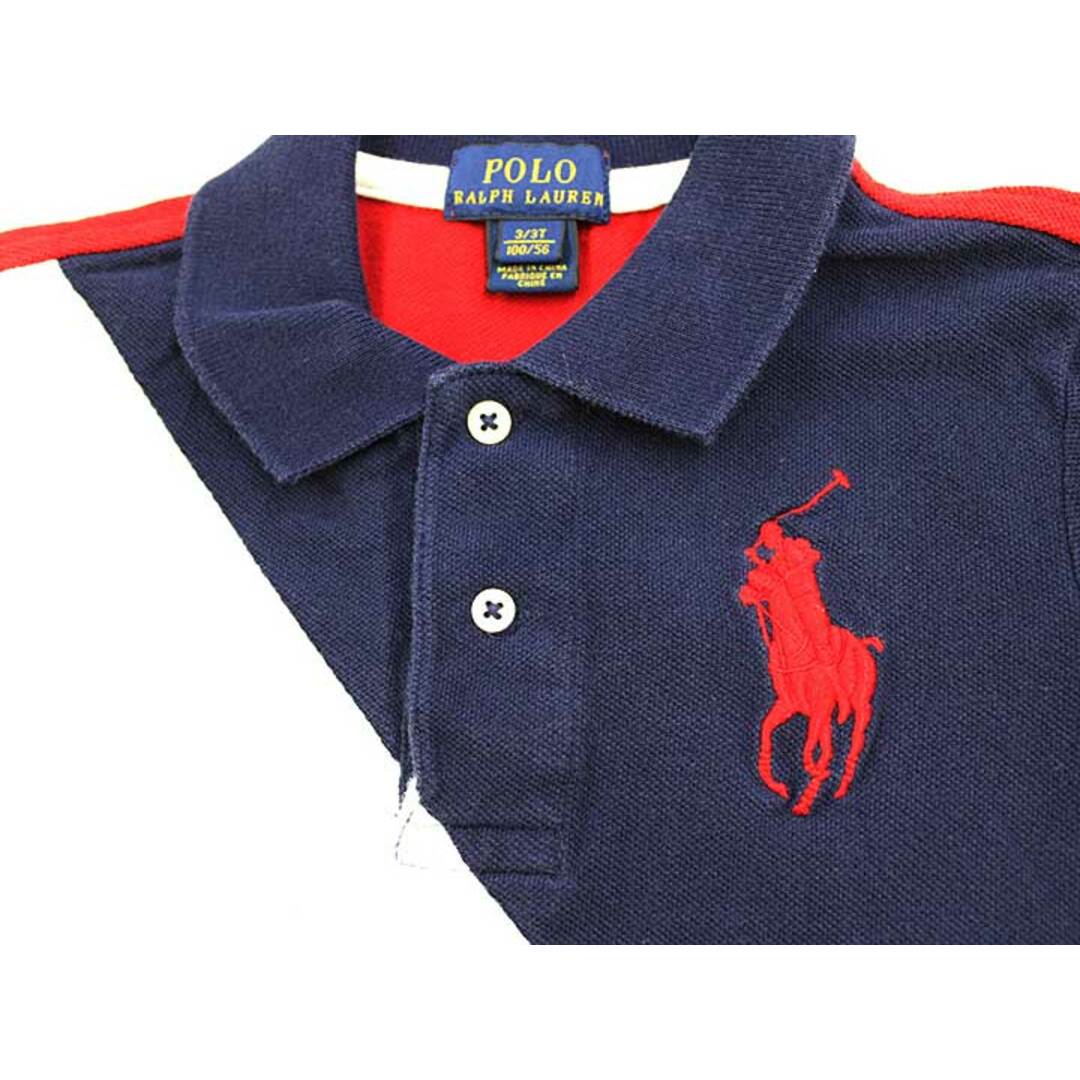 Ralph Lauren(ラルフローレン)の【夏物 新入荷!】▼ラルフローレン/Ralph Lauren▼100cm 半袖Tシャツ/半袖カットソー＆半袖ポロシャツ2点set 紺×赤＆紺×白×赤 【中古】【ネット限定】 子供 キッズ kids  男の子 tops 夏 714042 キッズ/ベビー/マタニティのキッズ服女の子用(90cm~)(Tシャツ/カットソー)の商品写真