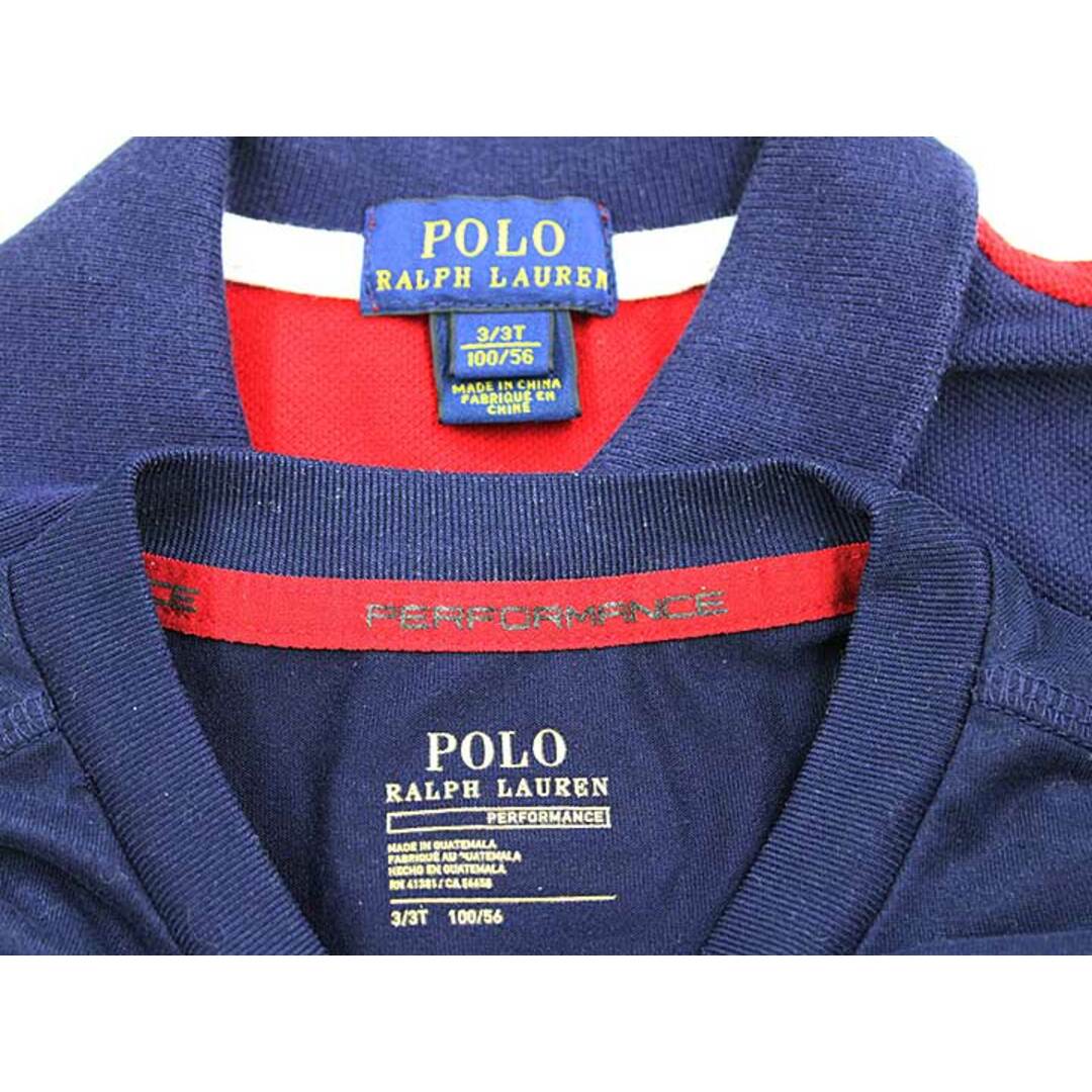 Ralph Lauren(ラルフローレン)の【夏物 新入荷!】▼ラルフローレン/Ralph Lauren▼100cm 半袖Tシャツ/半袖カットソー＆半袖ポロシャツ2点set 紺×赤＆紺×白×赤 【中古】【ネット限定】 子供 キッズ kids  男の子 tops 夏 714042 キッズ/ベビー/マタニティのキッズ服女の子用(90cm~)(Tシャツ/カットソー)の商品写真