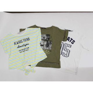 ブルークロス(bluecross)の【夏物 新入荷!】◇ブルークロス/BLUE CROSS◇150cm 半袖Tシャツ/半袖カットソー3点set マルチカラー＆カーキ＆白×紺【中古】【ネット限定】子供服 キッズ kids ジュニア 女の子 夏 tops 714042(Tシャツ/カットソー)