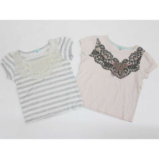 トッカバンビーニ(TOCCA BAMBINI)の【夏物 新入荷!】◇トッカ/TOCCA BAMBINI◇110cm 半袖Tシャツ/半袖カットソー2点set くすみピンク×黒＆グレー×白 転写【中古】【ネット限定】子供服 キッズ kids 女の子 夏 tops 714042(Tシャツ/カットソー)