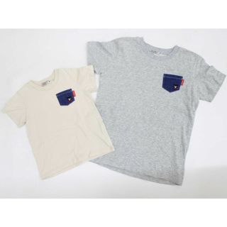 ミキハウス(mikihouse)の【夏物 新入荷!】◇ミキハウスダブルB/MIKIHOUSE DOUBLE.B◇150/100cm 半袖Tシャツ/半袖カットソー 兄弟2点set グレー＆アイボリー Bくん【中古】【ネット限定】子供服 キッズ kids ジュニア 男の子 夏 tops 714042(Tシャツ/カットソー)