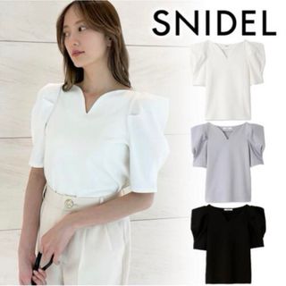 SNIDEL - SNIDEL スナイデル デザインスリーブカットトップス F ホワイト