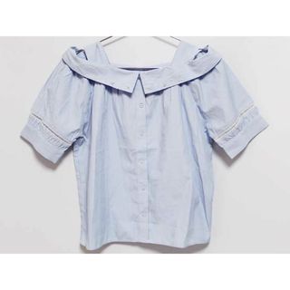 ポンポネット(pom ponette)の【夏物 新入荷!】‡ポンポネット/pom ponette‡160cm 半袖ブラウス/シャツ ブルー×白【中古】子供服 キッズ kids ジュニア 女の子 夏 tops 914042(シャツ/カットソー)