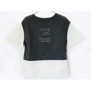 ポンポネット(pom ponette)の【夏物 新入荷!】[ポンポネット/pom ponette]150cm 半袖レイヤード風Tシャツ/半袖カットソー チャコールグレー×白 '22年製【中古】子供服 キッズ kids ジュニア 女の子 夏 tops 914042(シャツ/カットソー)