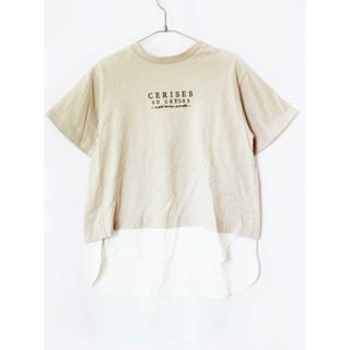 ポンポネット(pom ponette)の【夏物 新入荷!】[ポンポネット/pom ponette]150cm 半袖レイヤード風Tシャツ/半袖カットソー ベージュ×白【中古】子供服 キッズ kids ジュニア 女の子 夏 tops 914042(シャツ/カットソー)