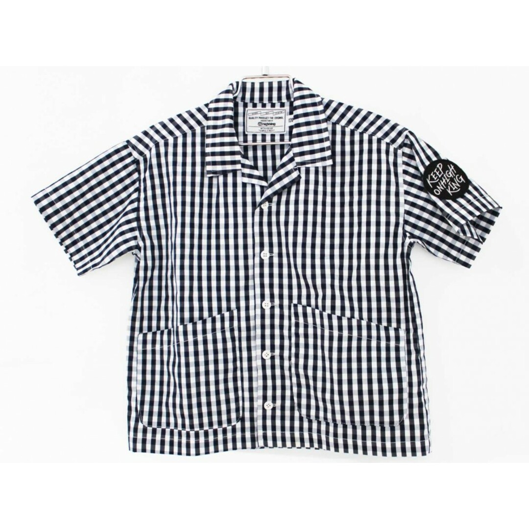 highking(ハイキング)の【夏物 新入荷!】[ハイキング/highking]120cm 半袖シャツ 紺×白【中古】子供服 キッズ kids 男の子 夏 tops 324042 キッズ/ベビー/マタニティのベビー服(~85cm)(シャツ/カットソー)の商品写真