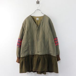 ユウミアリア YuumiARIA MILITARY JACKET  ミリタリー ジャケット F/カーキ 切り替え ドッキング パッチワーク ◇【2400013833110】(ミリタリージャケット)