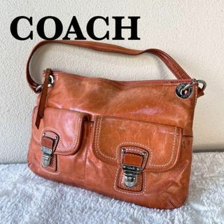 コーチ(COACH)の美品✨COACH コーチショルダーバッグハンドバッグレッド赤(ショルダーバッグ)