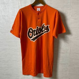 マジェスティック(Majestic)のオリオールズ　MLB　メジャーリーグ　ヘンリーネック　サイズＬ　半袖　Ｔシャツ(Tシャツ/カットソー(半袖/袖なし))