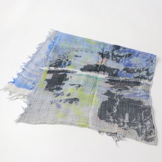 タマキニイメ tamaki niime 玉木新雌 染あそび onlyone shawl middle ルーツショール ミドル /ブルー系 柄入り【2400013826105】(ストール/パシュミナ)