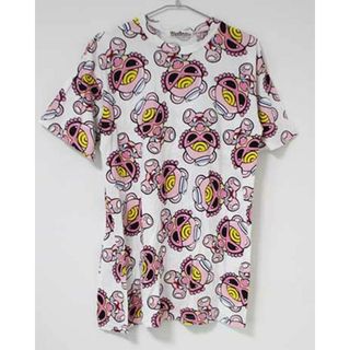 【夏物 新入荷!】〓ヒステリックミニ/HYSTERIC MINI〓140cm 半袖ワンピース/BIGＴシャツ 白×ピンク系 【中古】 子供服 キッズ kids ジュニア 女の子  夏 onepi 324042