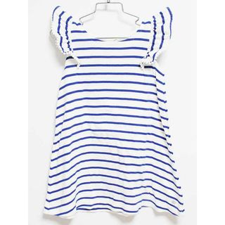 【夏物 新入荷!】‡プチバトー/PETIT BATEAU‡104cm 半袖ワンピース/ノースリーブワンピース 白×ブルー【中古】子供服 キッズ kids 女の子 夏 onepi 324042