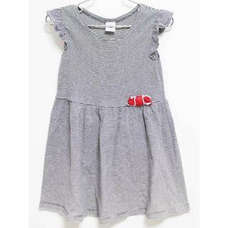 プチバトー(PETIT BATEAU)の【夏物 新入荷!】‡プチバトー/PETIT BATEAU‡110cm 半袖ワンピース/ノースリーブワンピース 白×紺【中古】子供服 キッズ kids 女の子 夏 onepi 324042(ワンピース)