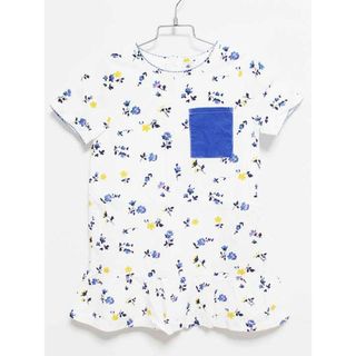 プチバトー(PETIT BATEAU)の【夏物 新入荷!】‡プチバトー/PETIT BATEAU‡116cm 半袖ワンピース 白×紺【中古】子供服 キッズ kids 女の子 夏 onepi 324042(ワンピース)