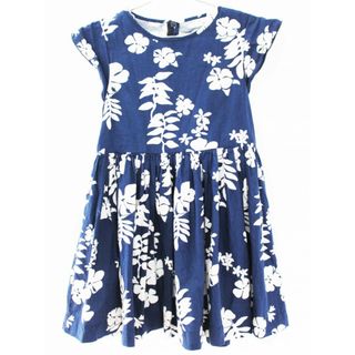 プチバトー(PETIT BATEAU)の【夏物 新入荷!】[プチバトー/PETIT BATEAU]116cm 半袖ワンピース 紺×白【中古】子供服 キッズ kids 女の子 夏 onepi 324042(ワンピース)