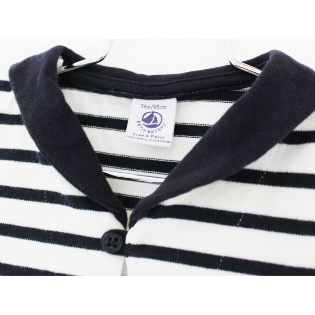 PETIT BATEAU(プチバトー)の【夏物 新入荷!】[プチバトー/PETIT BATEAU]95cm 半袖ワンピース 白×濃紺【中古】子供服 キッズ kids 女の子 夏 onepi 324042 キッズ/ベビー/マタニティのキッズ服女の子用(90cm~)(ワンピース)の商品写真