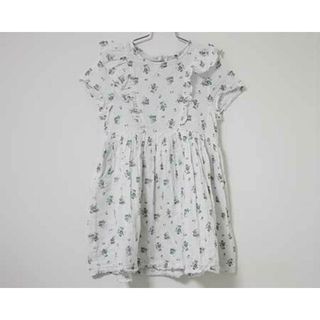 プチバトー(PETIT BATEAU)の【夏物 新入荷!】〓プチバトー/PETIT BATEAU〓128cm(8ans) 半袖ワンピース 白×緑  【中古】 子供服 キッズ kids 女の子  夏 onepi 324042(ワンピース)