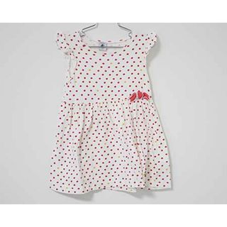 プチバトー(PETIT BATEAU)の【夏物 新入荷!】〓プチバトー/PETIT BATEAU〓110cm(5ansns) ノースリーブワンピース 白×赤  【中古】 子供服 キッズ kids 女の子  夏 onepi 324042(ワンピース)