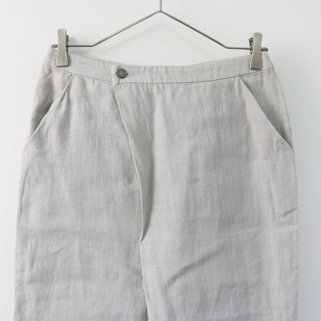 evam eva(エヴァムエヴァ)のエヴァムエヴァ evam eva  linen wrap pants リネン ラップテーパードパンツ 1/ライトグレー ボトムス【2400013836180】 レディースのパンツ(カジュアルパンツ)の商品写真