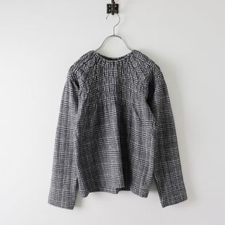 1999年 トリココムデギャルソン tricot COMME des GARCONS ウール混 グレンチェック シャーリングトップス /グレー系【2400013834902】(カットソー(長袖/七分))