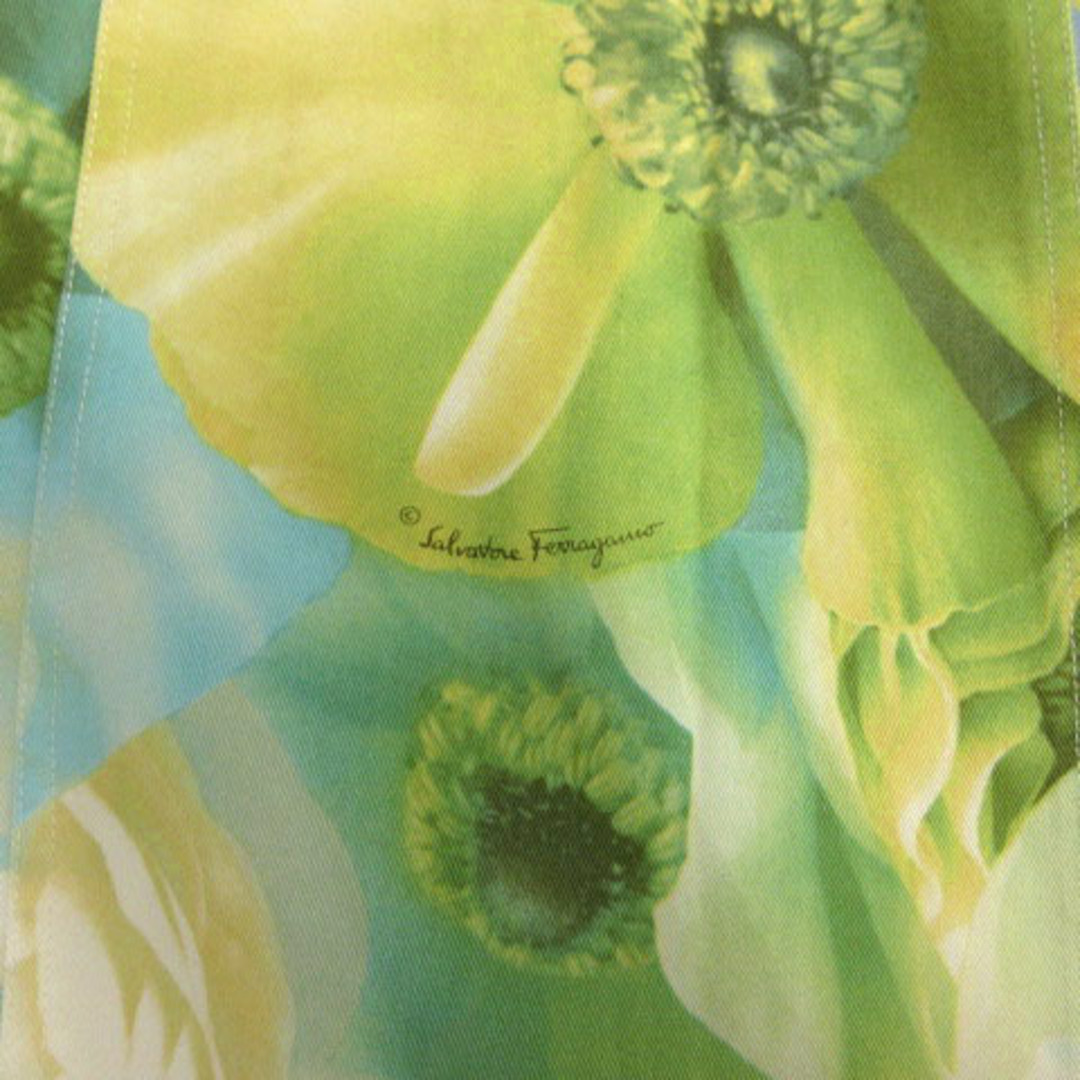 Salvatore Ferragamo(サルヴァトーレフェラガモ)のサルヴァトーレフェラガモ スカート 花柄フォトプリント 伊製 黄 青 緑 I42 レディースのスカート(ひざ丈スカート)の商品写真