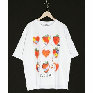 スカラー(ScoLar)のスカラー 142621 イチゴと花ハートプリントTシャツ(Tシャツ(半袖/袖なし))