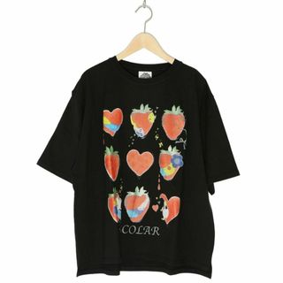 スカラー 142621 イチゴと花ハートプリントTシャツ