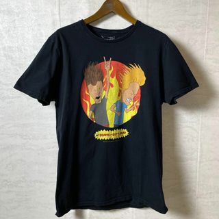 ミュージックティー(MUSIC TEE)の半袖Ｔシャツ　ビーバイス　サイズＬ　黒ブラックコットンシャツ　メンズ　古着(Tシャツ/カットソー(半袖/袖なし))