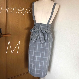 ハニーズ(HONEYS)の【美品】Honeys  グレンチェック　サスペンダースカート(ロングスカート)