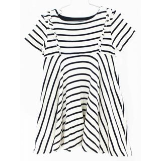 プチバトー(PETIT BATEAU)の【夏物 新入荷!】[プチバトー/PETIT BATEAU]110cm 半袖ワンピース 白×濃紺【中古】子供服 キッズ kids 女の子 夏 onepi 324042(ワンピース)