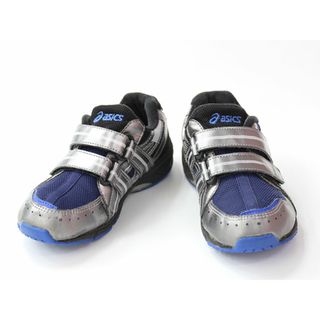 【新入荷!】▲アシックス/asics▲19cm スニーカー/スポーツシューズ/運動靴 紺黒×シルバー【中古】子供 キッズ kids 男の子 春夏秋冬 shoes 124042