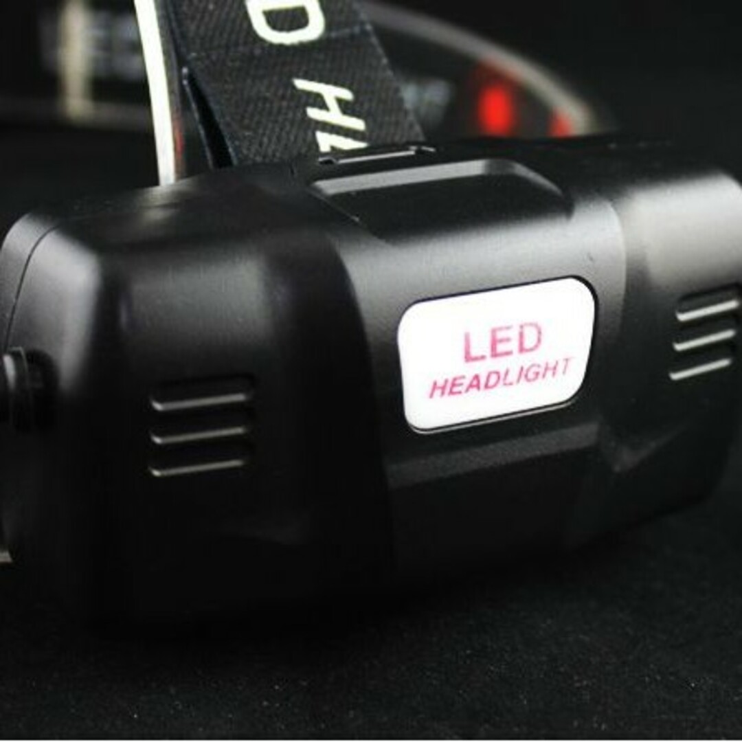 ヘッドライト ヘッドランプ 18650 LED 驚愕黒赤 単品R13945 スポーツ/アウトドアのアウトドア(ライト/ランタン)の商品写真