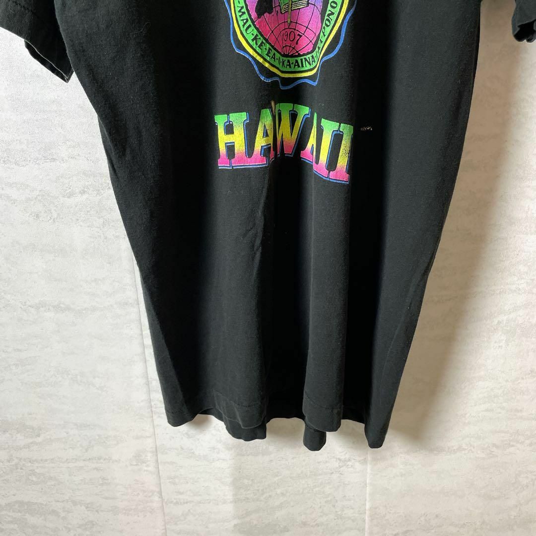 ビンテージ90Ｓ　シングルステッチ　ハワイ大学　カレッジロゴ　黒ブラックＴシャツ メンズのトップス(Tシャツ/カットソー(半袖/袖なし))の商品写真