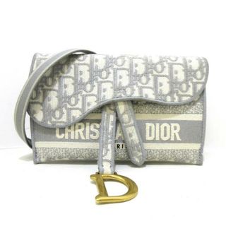 クリスチャンディオール(Christian Dior)のDIOR/ChristianDior(ディオール/クリスチャンディオール) ショルダーバッグ サドル スリムポーチ/ディオール オブリーク エンブロイダリー S5647CRIW アイボリー×グレー ストラップ着脱可 ジャガード(ショルダーバッグ)