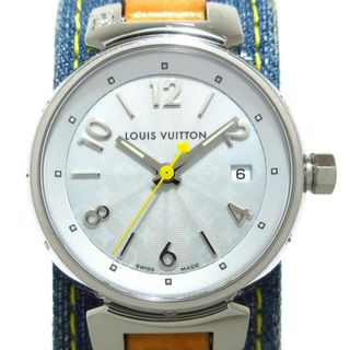 ルイヴィトン(LOUIS VUITTON)のLOUIS VUITTON(ヴィトン) 腕時計 タンブール Q121V レディース SS/モノグラムデニムベルト/1Pダイヤ/0.03カラット ライトブルー(腕時計)