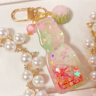 さくらラムネシェイカー◆キーホルダー レジン 桜 フェイクスイーツ 春 お花見(キーホルダー/ストラップ)